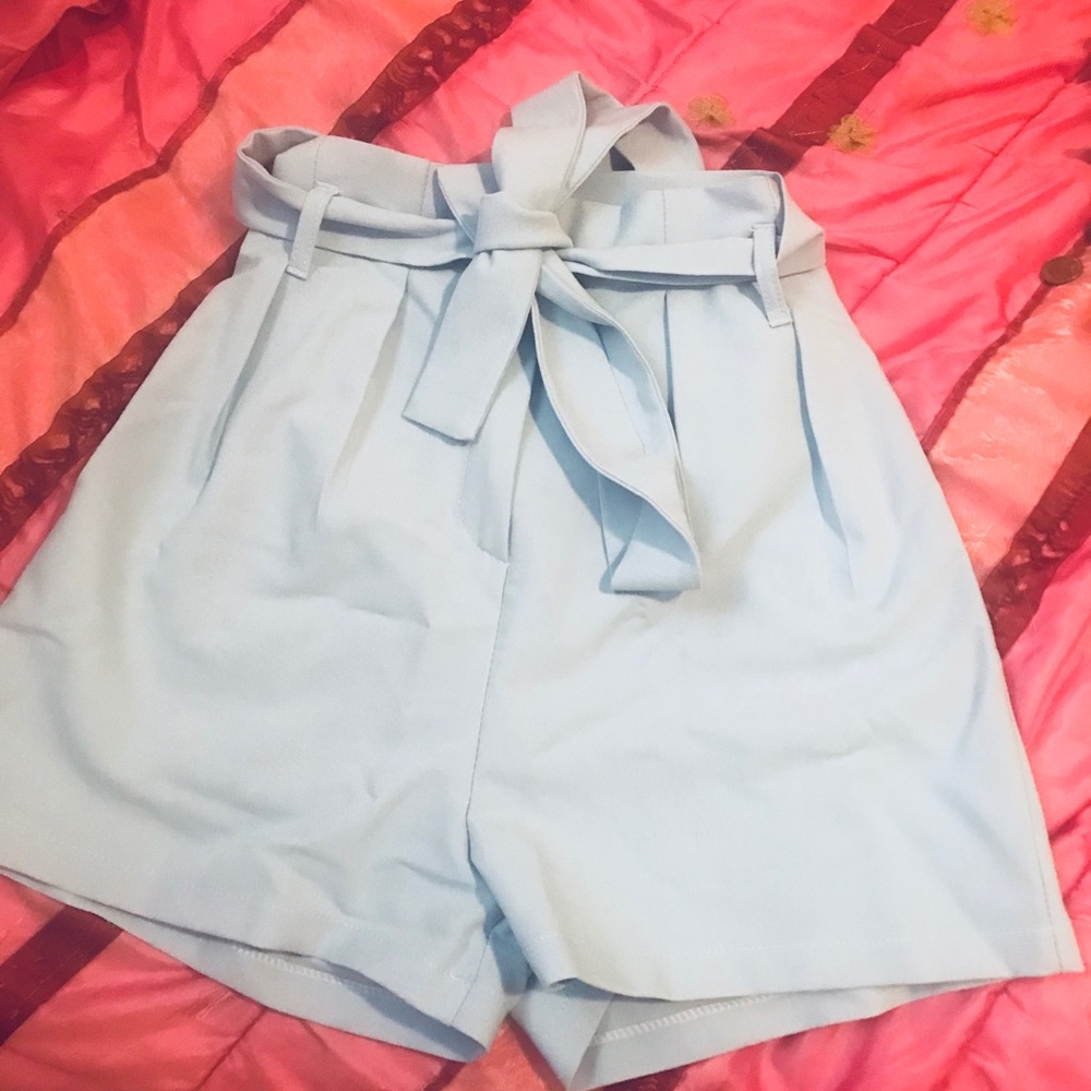 Nasty gal high waisted light blue shorts